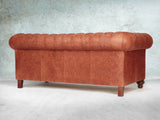 Peggy 3 Seat Chesterfield Sofa In Bronze Vintage Leather