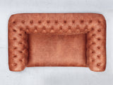 Peggy 3 Seat Chesterfield Sofa In Bronze Vintage Leather