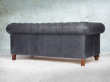 Peggy 3 Seat Chesterfield Sofa In Thunder Vintage Leather