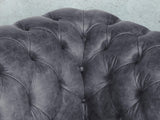 Peggy 3 Seat Chesterfield Sofa In Thunder Vintage Leather