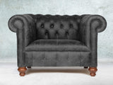 Peggy Chesterfield Snuggler In Black Vintage Leather