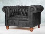 Peggy Chesterfield Snuggler In Black Vintage Leather