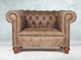 Peggy Chesterfield Snuggler In Brown Vintage Leather