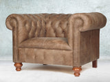 Peggy Chesterfield Snuggler In Brown Vintage Leather