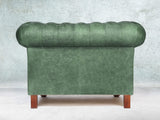 Peggy Chesterfield Snuggler In Green Vintage Leather