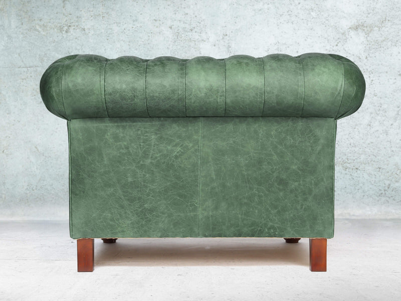 Peggy Chesterfield Snuggler In Green Vintage Leather