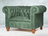 Peggy Chesterfield Snuggler In Green Vintage Leather