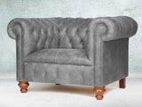 Peggy Chesterfield Snuggler In Grey Vintage Leather