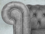 Peggy Chesterfield Snuggler In Grey Vintage Leather