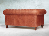 Peggy Snug 2 Seat Chesterfield Sofa In Bronze Vintage Leather