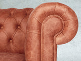 Peggy Snug 2 Seat Chesterfield Sofa In Bronze Vintage Leather