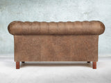 Peggy Snug 2 Seat Chesterfield Sofa In Brown Vintage Leather