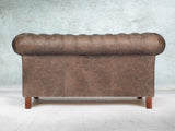 Peggy Snug 2 Seat Chesterfield Sofa In Hickory Vintage Leather