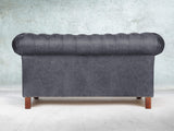 Peggy Snug 2 Seat Chesterfield Sofa In Thunder Vintage Leather