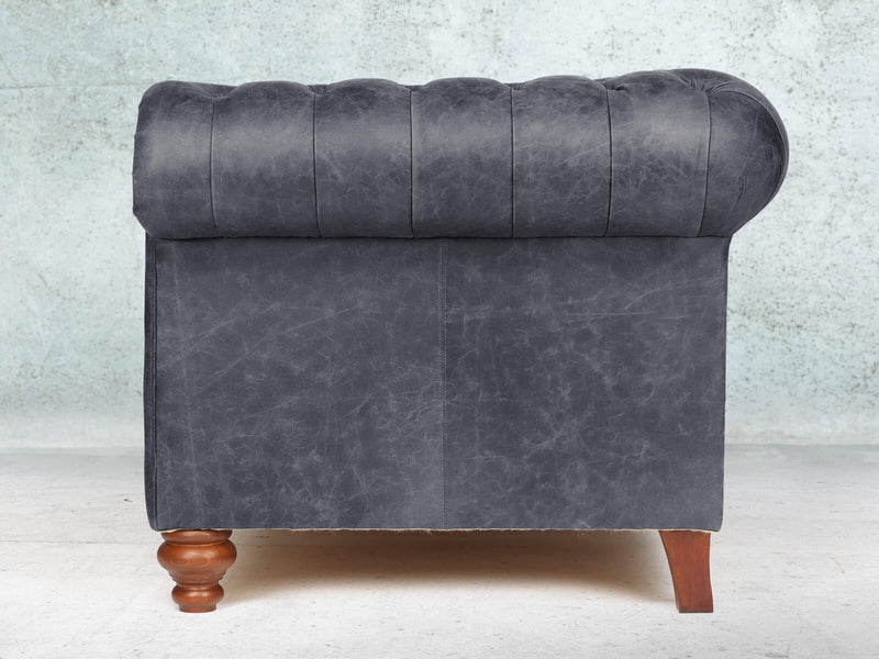 Peggy Snug 2 Seat Chesterfield Sofa In Thunder Vintage Leather