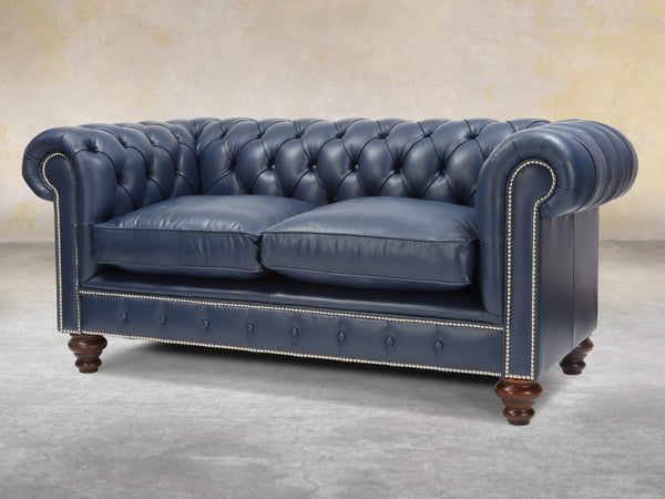 Polly 2 Seat Chesterfield Sofa In Oxford Lux Leather