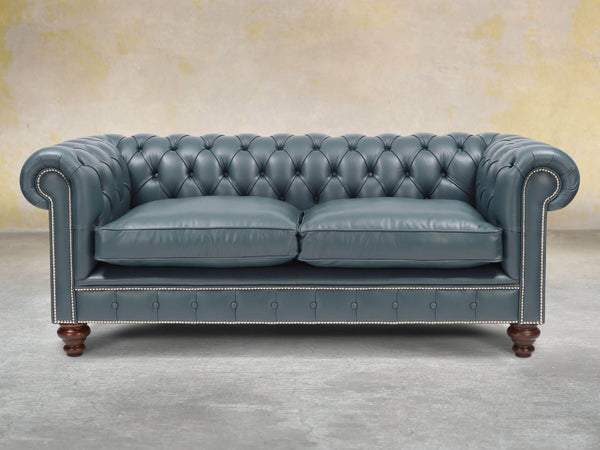 Polly 3 Seat Chesterfield Sofa In Cambridge Lux Leather