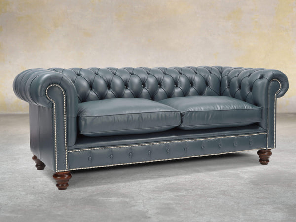 Polly 3 Seat Chesterfield Sofa In Cambridge Lux Leather