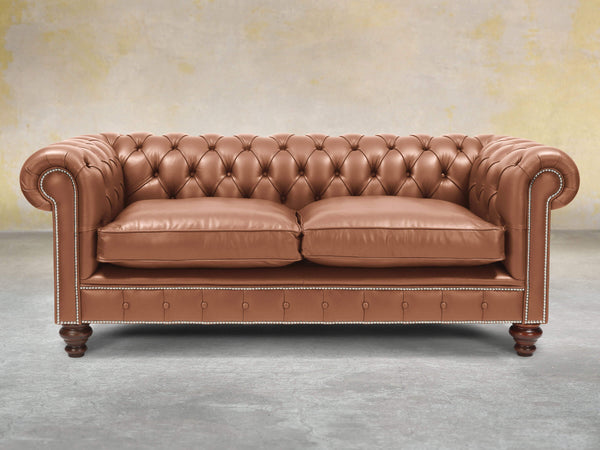 Polly 3 Seat Chesterfield Sofa In Espresso Lux Leather