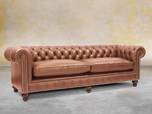 Polly 4 Seat Chesterfield Sofa In Espresso Lux Leather