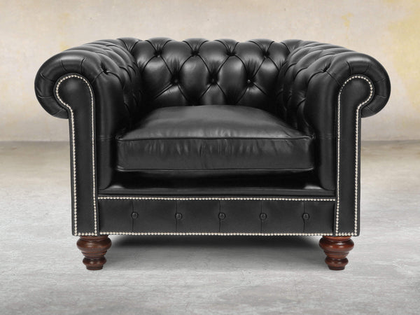 Polly Chesterfield Chair In Pitch Lux Leather