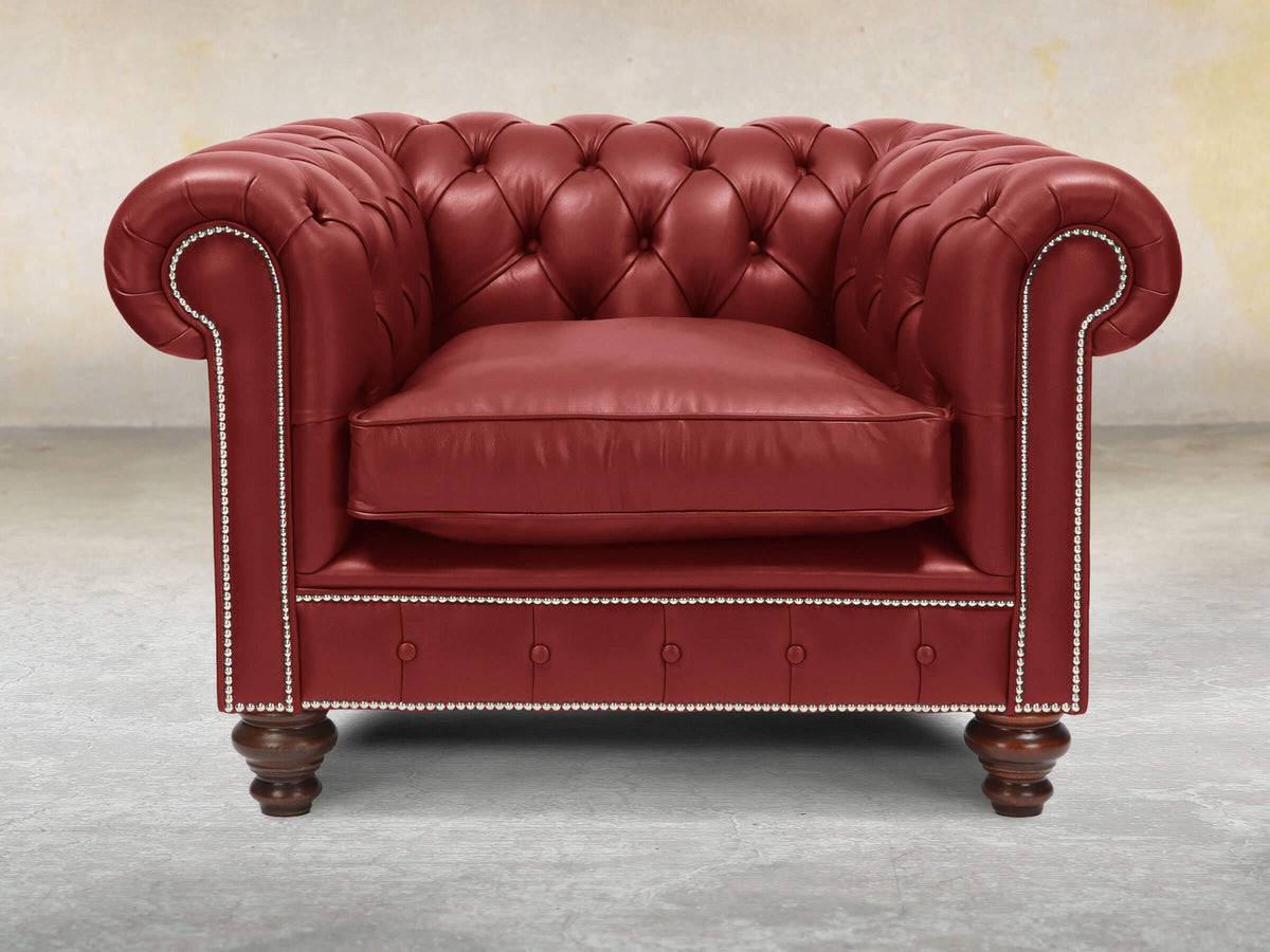 Leather Armchair Red Chesterfield Chair Polly Chesterfield