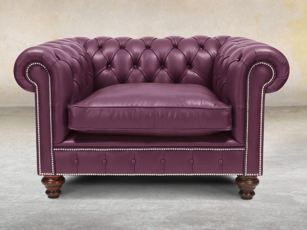 Polly Chesterfield Snuggler In Plum Lux Leather