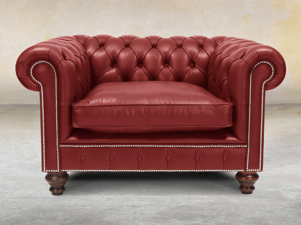 Polly Chesterfield Snuggler In Red Lux Leather