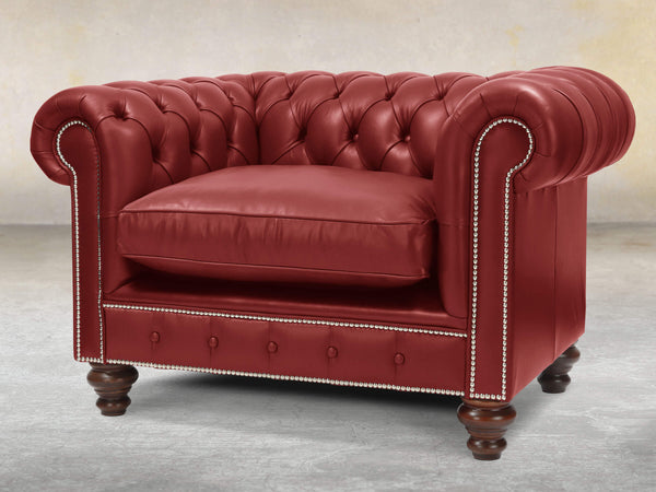 Polly Chesterfield Snuggler In Red Lux Leather