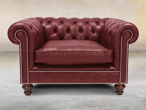 Polly Chesterfield Snuggler In Ruby Lux Leather