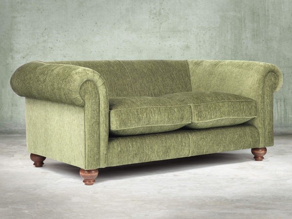 Tillie 2 Seat Chesterfield Sofa In Moss Funky Cord