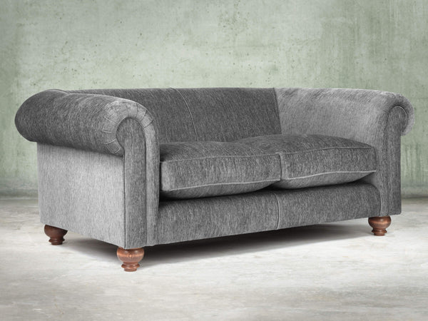 Tillie 2 Seat Chesterfield Sofa In Slate Funky Cord