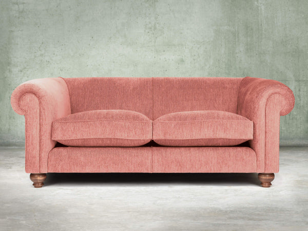 Tillie 3 Seat Chesterfield Sofa In Coral Funky Cord