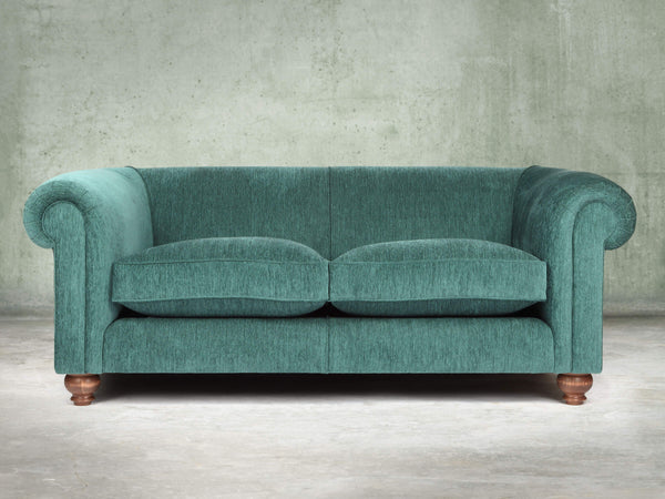 Tillie 3 Seat Chesterfield Sofa In Emerald Funky Cord