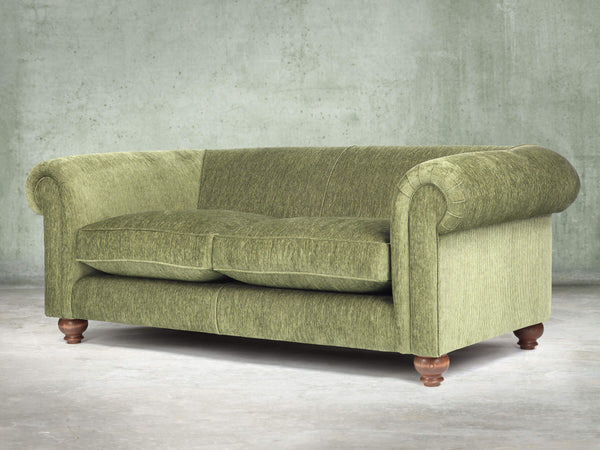 Tillie 3 Seat Chesterfield Sofa In Moss Funky Cord