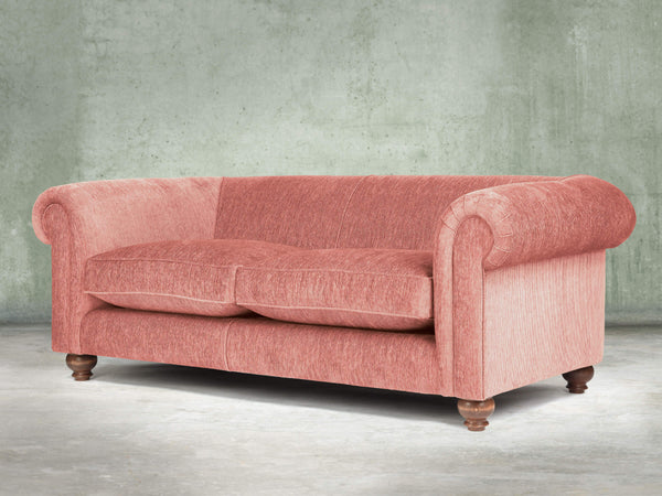 Tillie 4 Seat Chesterfield Sofa In Coral Funky Cord