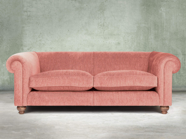 Tillie 4 Seat Chesterfield Sofa In Coral Funky Cord