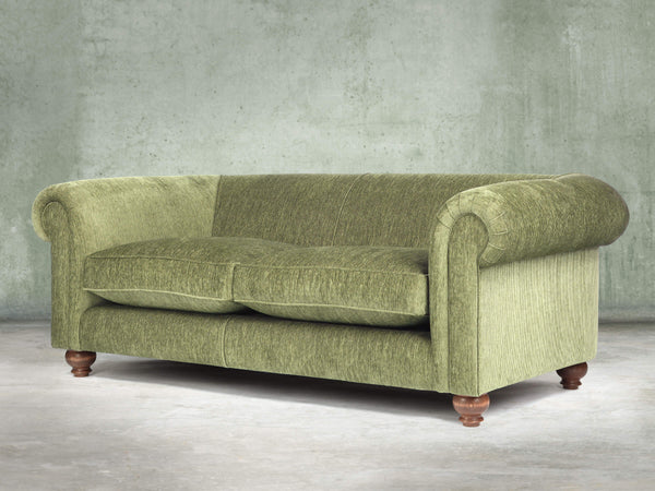 Tillie 4 Seat Chesterfield Sofa In Moss Funky Cord