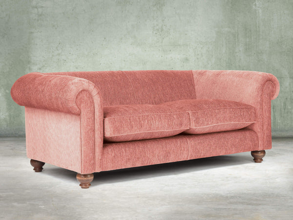 Tillie Bigger 3 Seat Chesterfield Sofa In Coral Funky Cord