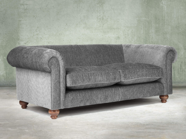 Tillie Bigger 3 Seat Chesterfield Sofa In Slate Funky Cord