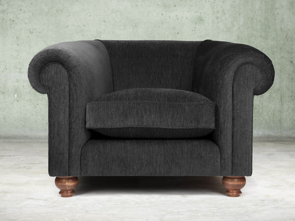 Tillie Chesterfield Chair In Jet Funky Cord