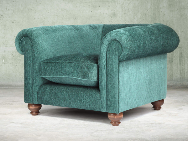 Tillie Chesterfield Snuggler In Emerald Funky Cord