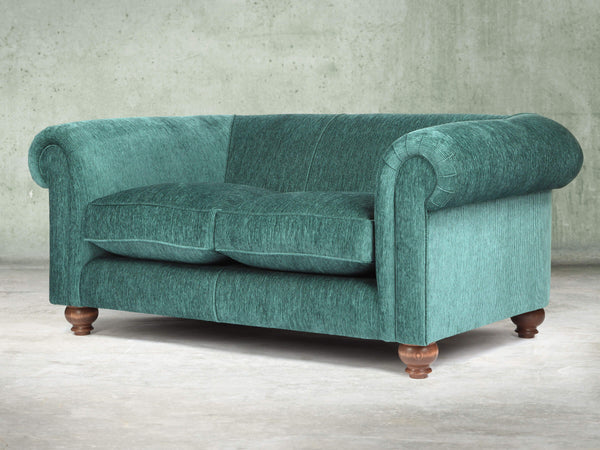 Tillie Snug 2 Seat Chesterfield Sofa In Emerald Funky Cord