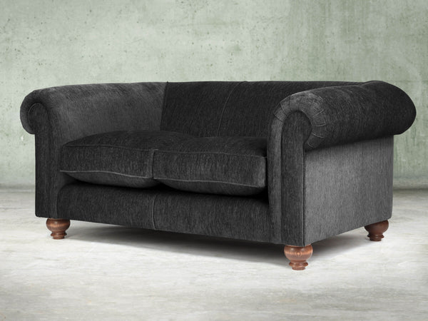 Tillie Snug 2 Seat Chesterfield Sofa In Jet Funky Cord