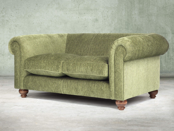 Tillie Snug 2 Seat Chesterfield Sofa In Moss Funky Cord