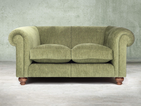 Tillie Snug 2 Seat Chesterfield Sofa In Moss Funky Cord