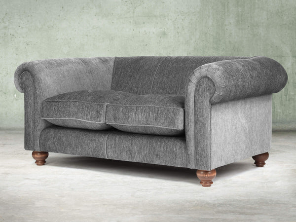 Tillie Snug 2 Seat Chesterfield Sofa In Slate Funky Cord