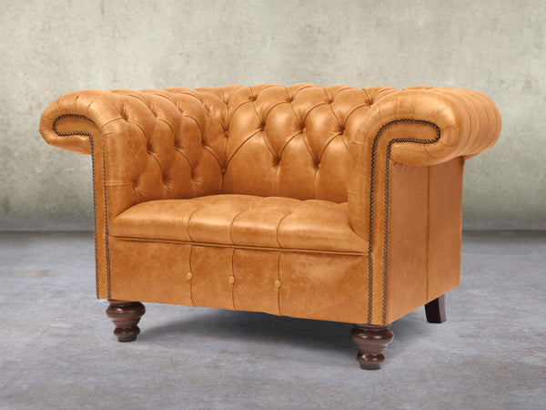 Wilbur Chesterfield Chair In Toffee Classic Leather