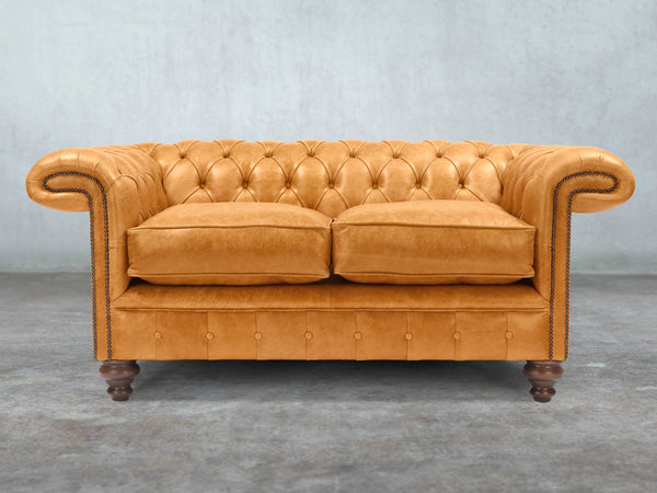 Winston 2 Seat Chesterfield Sofa In Toffee Classic Leather