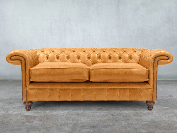 Winston 3 Seat Chesterfield Sofa In Toffee Classic Leather